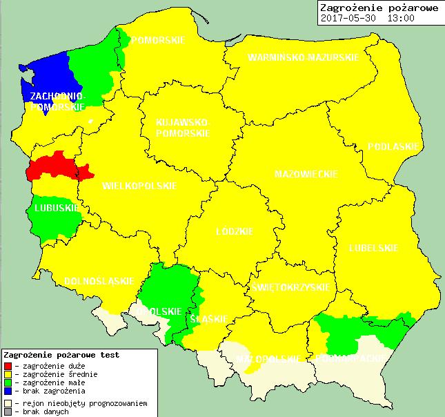 Zagrożenie pożarowe lasów