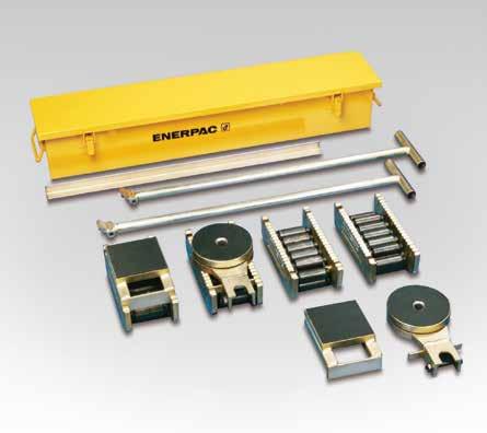 Wózki rolkowe do przesuwania dużych ciężarów Przedstawiony model: Zestaw ERS-20 Łatwo i bezpiecznie przesuwają duże ciężary Zestawy (patrz tabela) obejmują wszystkie elementy niezbędne do pracy w