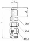 gwint wewnętrzny z nakrętką RK-FAG45R-0N M10x1,25 22 55-14 12 11 RK-FAG45R-1N M10x1 22 55-14 12 11 RK-FAG45R-2N