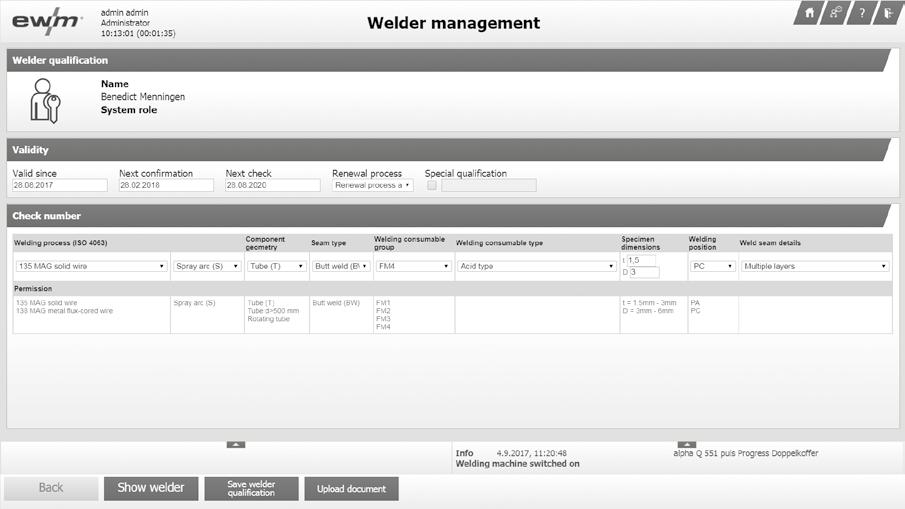 Administracja i zarządzanie kwalifikacjami spawaczy Przegląd wszystkich spawaczy z