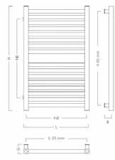 Grzejniki łazienkowe TRENDY - gięte w łuk Grzejniki łazienkowe CHROME - gięte w łuk H-120mm Kolor: biały, grafit Wysokość : 708-1436 mm Szerokość : 540 mm Materiał: wyselekcjonowane stal precyzyjna