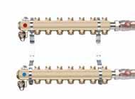 SYSTEM OGRZEWANIA PODŁOGOWEGO - Rozdzielacze do ogrzewania podł. i instalacji grzejnikowych Rozdzielacze mosiężne z zaworami odcinającymi Belka rozdzielacza 2-11 - drogowa 1, 2 szt.