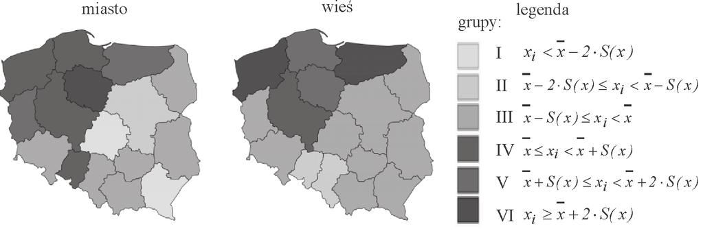 mo emy obserwowaæ du e rozproszenie wartoœci natê enia zawierania ma³- eñstw wed³ug województw.