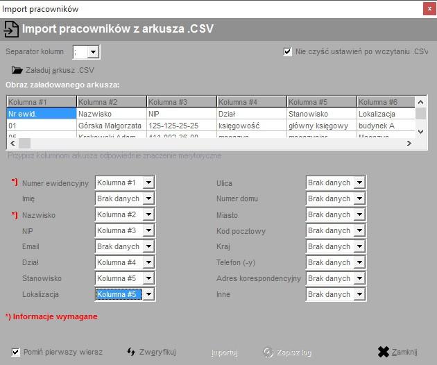 Jeśli brakuje w programie interesującego Cię raportu zaproponuj go klikając na odpowiedni przycisk znajdujący się na zakładce Raporty indywidualne. 19. Importowanie pracowników z arkusza.