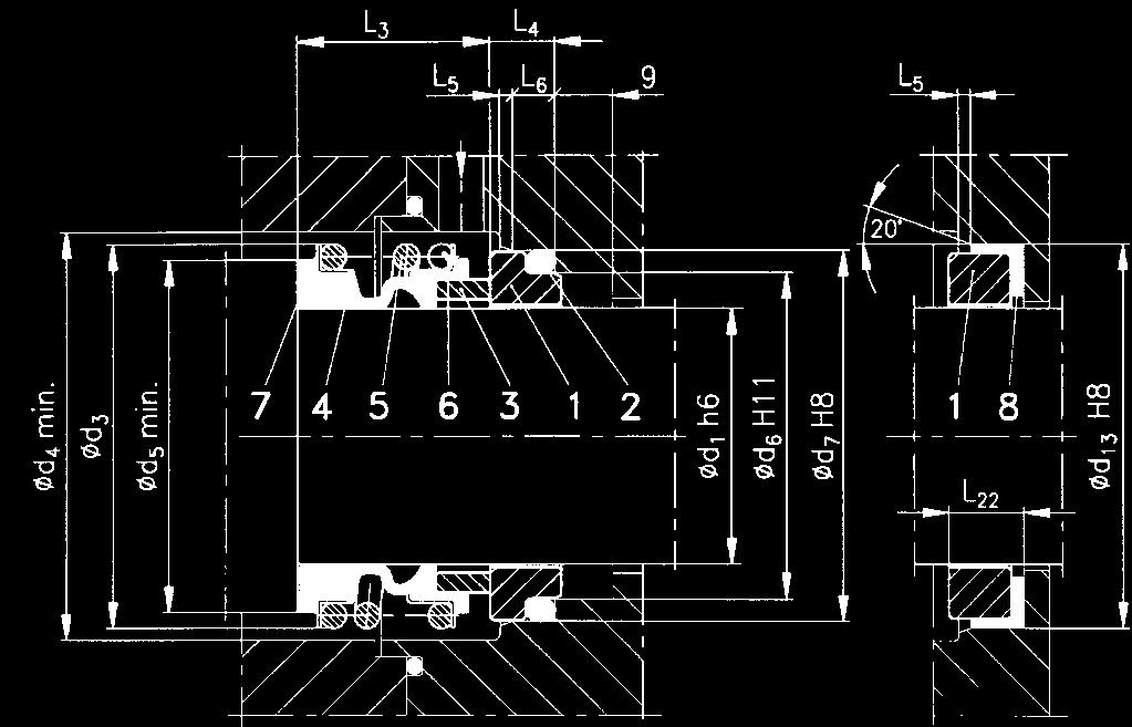 A1 Ciśnienie pmax 1.0 MPa Temperatura tmax 120 C * Prędkość vmax 10 m/s * - patrz wykres Termiczna odporność elastomerów.