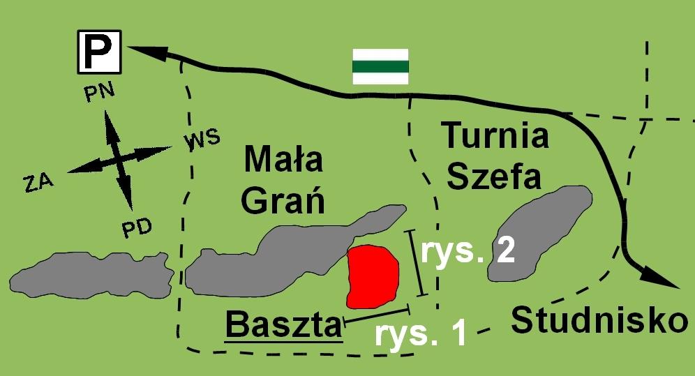 BASZTA 1. Forever VI.2+/3 (5S) M. Poznański (RP) 2001 2. Rysa Kirkina V+ (5R+ST) Z. Dziędzielewicz (A0) przed 1960 J. Kiełkowski, S. Makarski, S. Szafruga (RP) 1971 R. Pilch (solo) 1978 3.