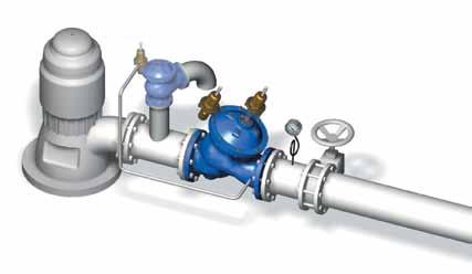 Zawór utrzymujący i redukujący ciśnienie Ustanawianie stref ciśnienia jest często stosowanym sposobem osiągania równowagi w sieciach przesyłania i dystrybucji wody.