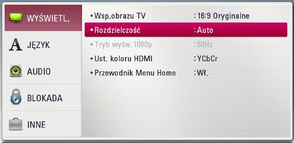 14 Przyłączanie 2 Przyłączanie Ustawienie rozdzielczości Odtwarzacz umożliwia kilka rozdzielczości wyjściowych dla gniazd HDMI OUT. Możesz zmienić rozdzielczość za pomocą menu [Konfig.]. 1.