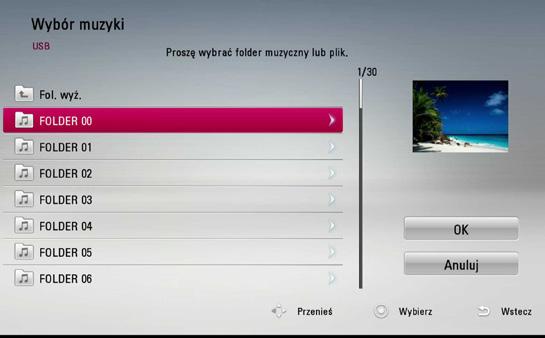 Słuchanie muzyki w czasie pokazu slajdów i Możesz wyświetlać zdjęcia w czasie słuchania muzyki. 1. W trakcie wyświetlania zdjęcia na pełnym ekranie, naciśnij INFO/MENU (m), aby wyświetlić menu opcji.