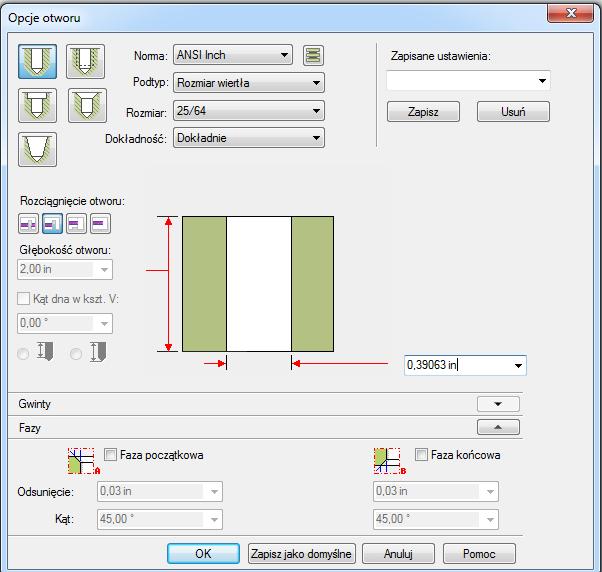 z ISO Metric na ANSI Inch, program