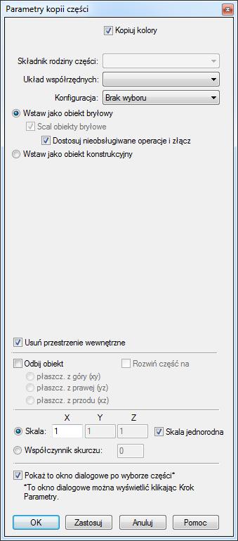 Złożenie jako jeden komponent W SE ST10 opcja importu złożenia w postaci jednego obiektu bryłowego otrzymała nowa opcję pozwalającą
