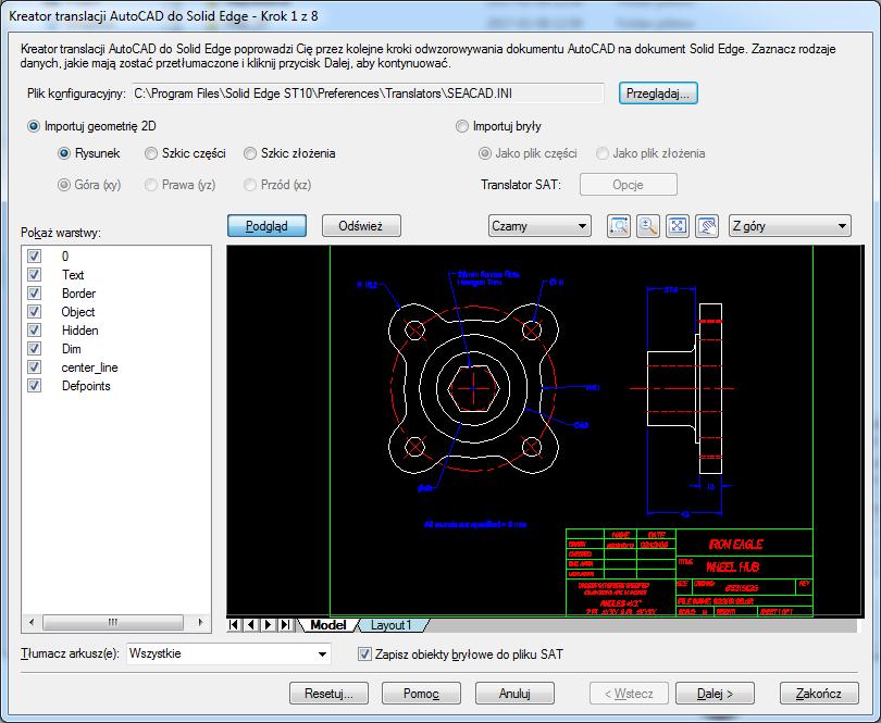Import plików AutoCAD Zwiększono szybkość