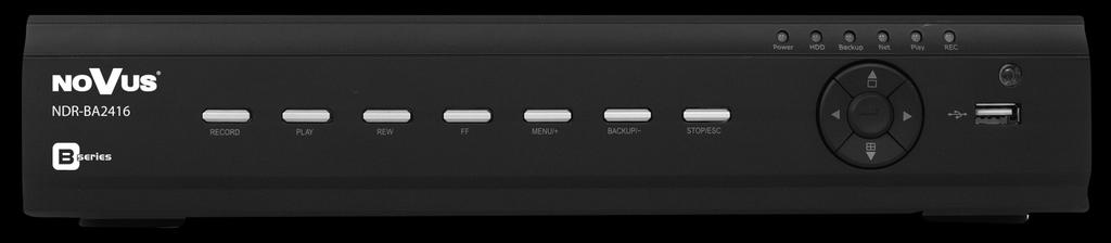 NDR-BA5104, NDR-BA5208 i NDR-BA5416 Instrukcja obsługi wer.1.2 OBSŁUGA REJESTRATORA 3. OBSŁUGA REJESTRATORA 3.1. Opis płyty czołowej 1 12 5 8 6 9 3 4 10 11 13 1.