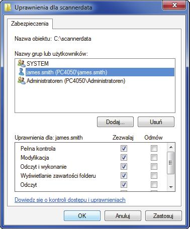 Odczyt. 5 Kliknij przycisk OK na ekranie Udostępnianie zaawansowane, aby zamknąć ten ekran.