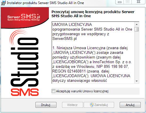 1 Instalacja oprogramowania SMS Studio W celu instalacji oprogramowania SMS Studio, należy uruchomić pobrany plik instalacyjny.