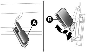 LAMPA W DRZWIACH Aby wymienić żarówkę procedura jest następująca: otworzyć drzwi (przednie lub tylne) i wyjąć lampę A-rys.
