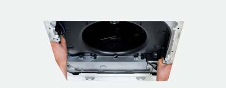 Zatrzaski znacznie ułatwiają mocowanie panela do obudowy klimatyzatora kasetonowego.