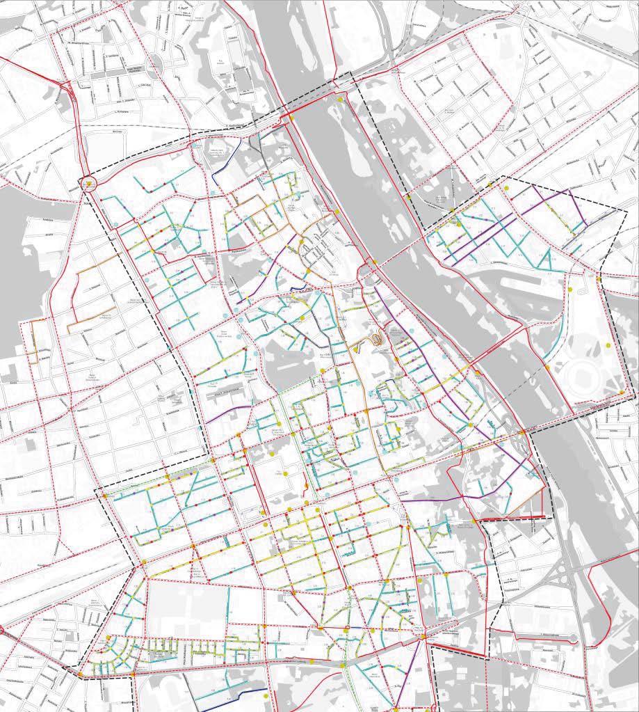 100% ulic jednokierunkowych (ok. 27 km) zostanie dostosowanych do dwukierunkowego ruchu rowerowego, w tym ok.