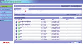 Program Printer Administration Utility Zdalny panel sterowania Zintegrowane zarządzanie urządzeniami Podobnie jak wszystkie urządzenia wielofunkcyjne firmy Sharp model MX-2301N jest łatwy do
