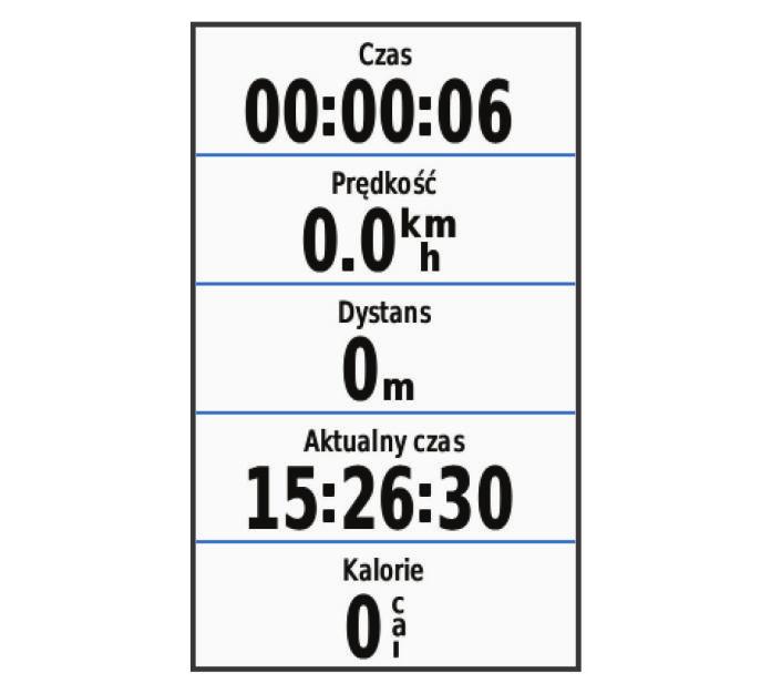 Nawigacja Jazda rowerem 1 Na ekranie głównym wybierz kolejno. 2 Zaczekaj, aż urządzenie zlokalizuje satelity. 3 Wybierz, aby uruchomić stoper.