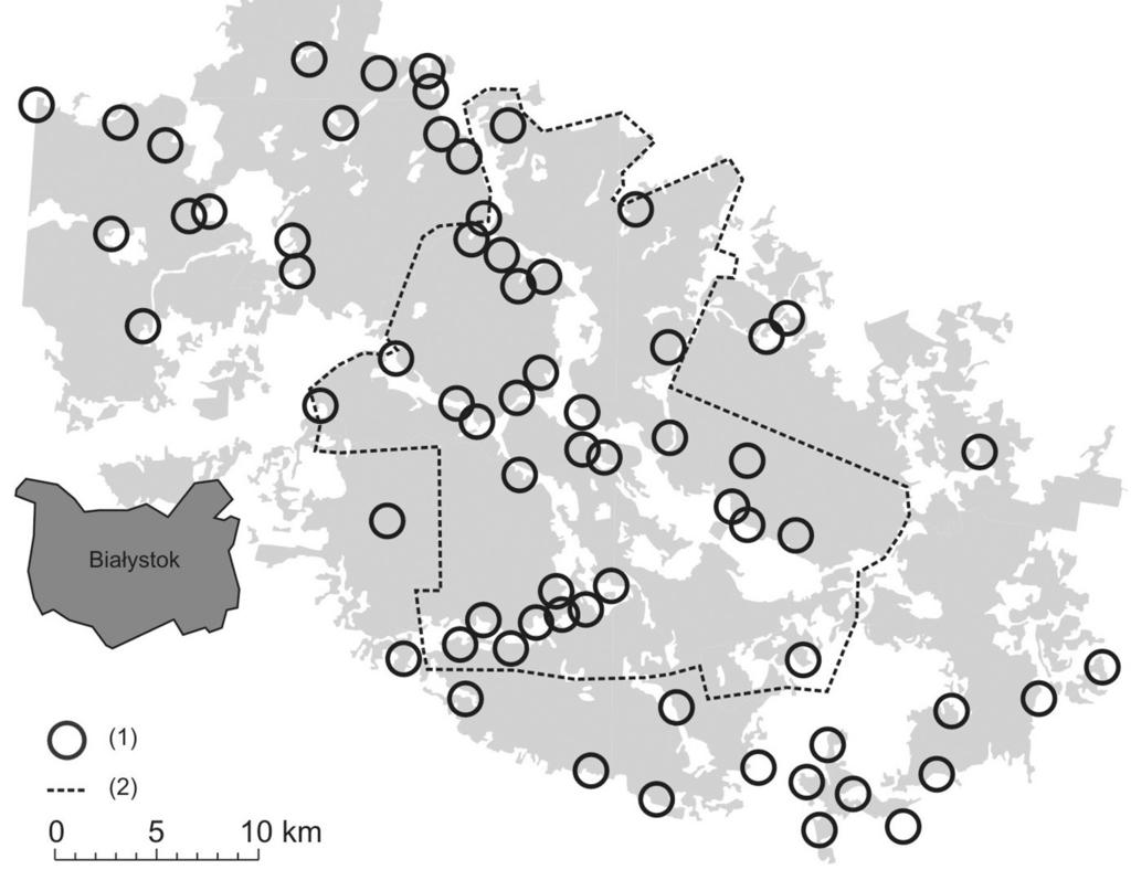 rozszerzono je na cały obszar Natura 2000 Puszcza Knyszyńska (1395 km 2 ).