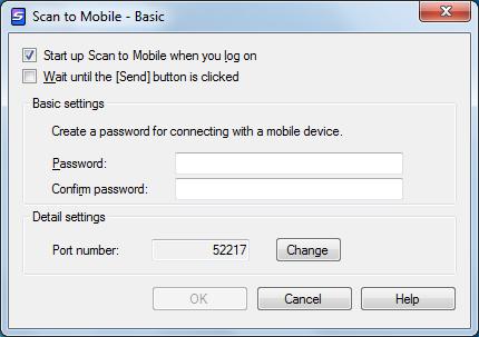 Przy pierwszym uruchomieniu funkcji [Scan to Mobile] pojawi się komunikat. Podczas używania [Scan to Mobile] na pasku powiadomień wyświetla się ikona.