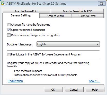 Fujitsu ScanSnap ix500 Instrukcja obsługi (Windows) Preferencje Aby skonfigurować ustawienia funkcji [AYY Scan to Word], [AYY Scan to Excel (R)] lub [AYY Scan to PowerPoint (R)], wykonaj następujące