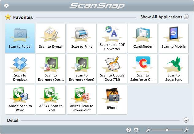 Przegląd oprogramowania ScanSnap Manager Quick Menu Naciśnij przycisk [Scan], aby uruchomić skanowanie.