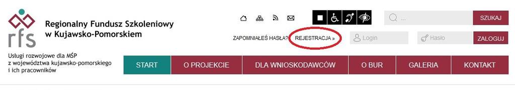 REJESTRACJA Należy utworzyć konto