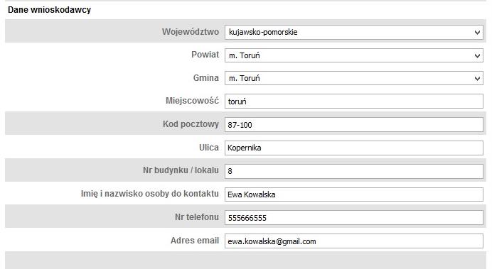 4. Forma prawna - z listy zamkniętej należy wybrać odpowiadającą przedsiębiorstwu formę prawną np.: jednoosobowa działalność gospodarcza, spółka z ograniczoną odpowiedzialnością itp. 5.