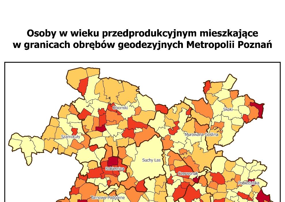 Koncepcja Kierunków Rozwoju Przestrzennego Metropolii Poznań Udział w %: Rataje 13%, Winiary 14%, Śródka