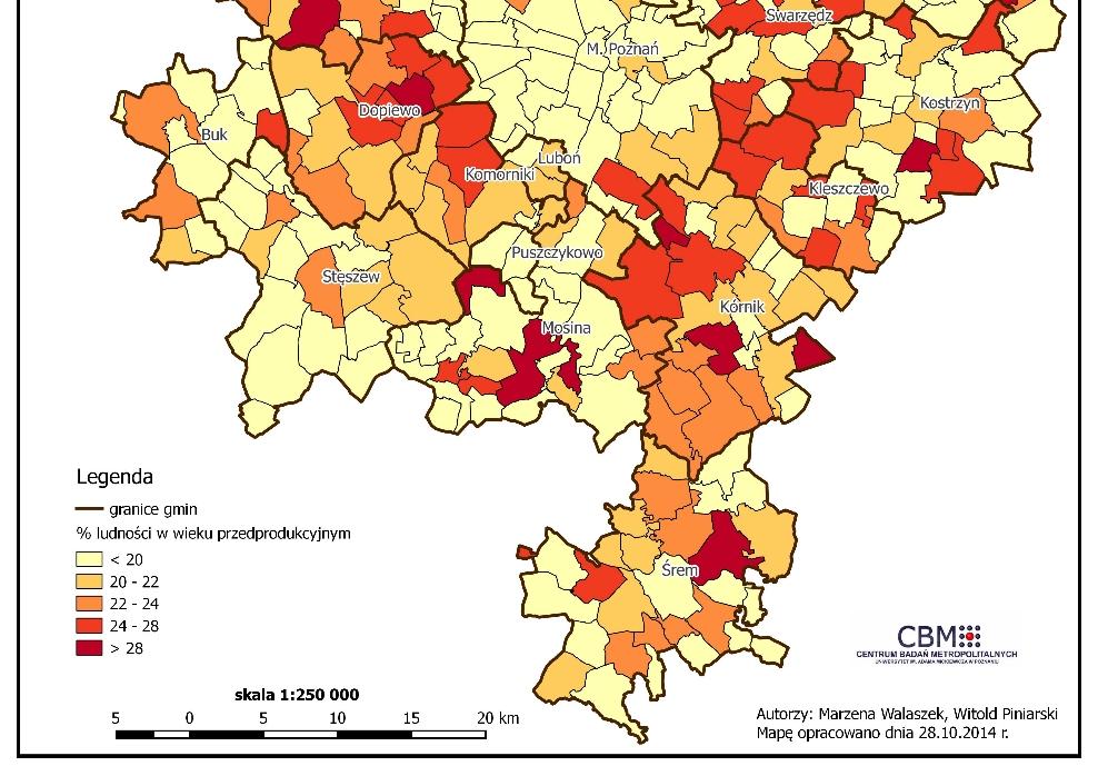 27% Kamionki,Borówiec-27% Jednostka terytorialna Poznań Pozostałe gminy Metropolii Poznań Metropolia Poznań