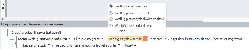 Przyczyną, która może doprowadzić do tego, iż szerokość drukowanego raportu jest większa od szerokości strony, na której jest drukowany, może być przesuwanie formantów podczas tworzenia raportu.