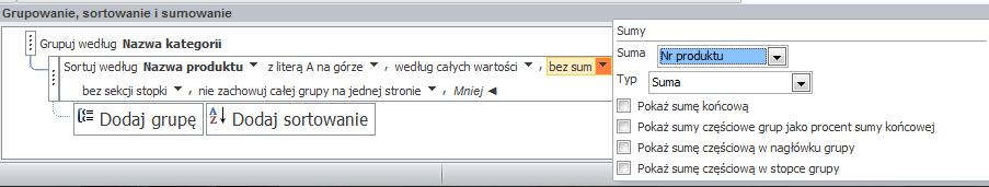 Inną przyczyną efektu pustych stron jest fakt pozostawienia pustych obszarów z prawej strony obszaru raportu.