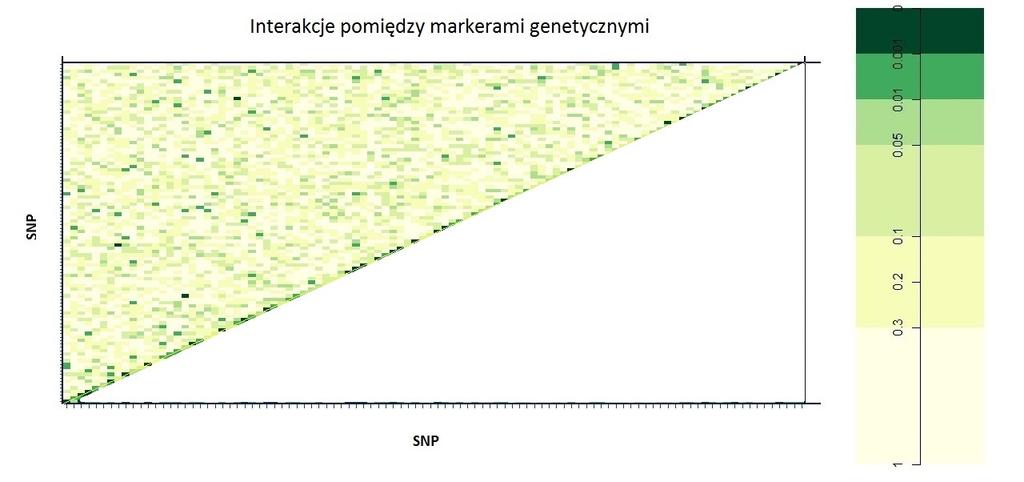 Wyniki Rysunek 18: Interakcje pomi dzy 100 SNP