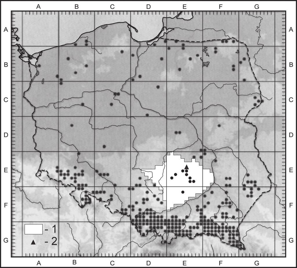 70 Monika Podgórska Ryc. 3. Rozmieszczenie stanowisk Allium ursinum L.