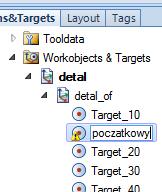 Tworzymy pozycję domową robota (karta Layout->IRB 1600 klikamy