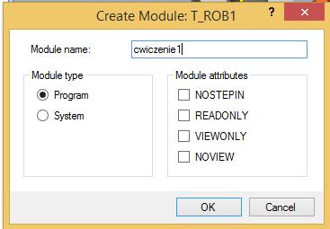 Rys. 3.15 tworzenie programu w języku RAPID 16.