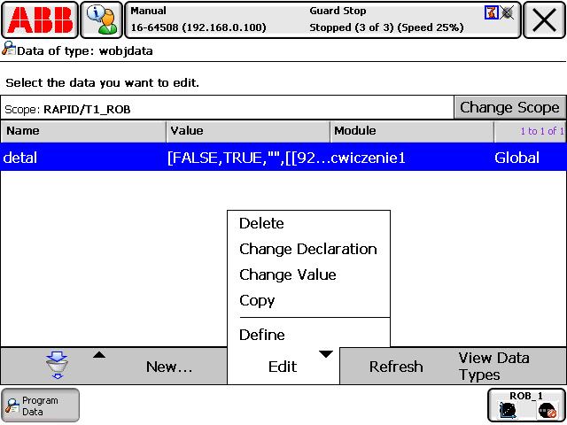 do pierwszego punktu User Point X 1 tak