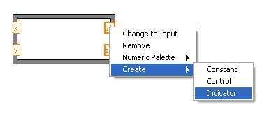 10. Wstaw While Loop (pętle while) z przyciskiem stop dookoła Formula Node i kontrolek.