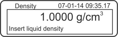 5.5 Seria KERN ALT-B 5.5.1 Oznaczanie gęstości opadających ciał stałych (d > 1 g/cm 3 ): Zdjąć koszyczek zanurzeniowy i postawić na środku platformy zlewkę napełnioną cieczą pomocniczą.