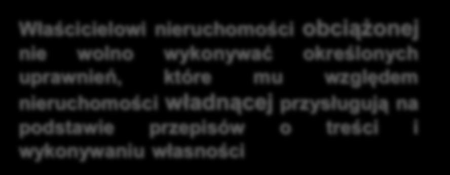 285 kc właściciel nieruchomości obciążonej zostaje ograniczony w możności dokonywania w stosunku do niej określonych