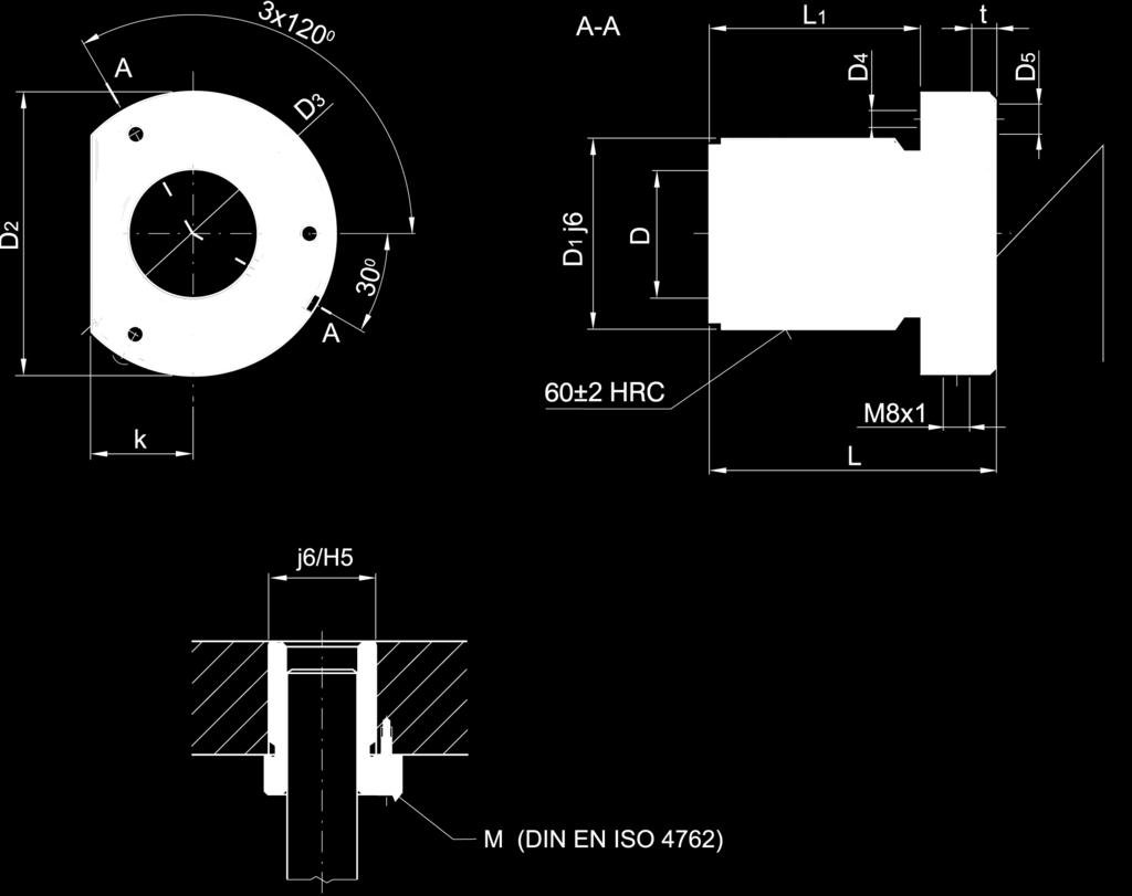 Tuleja prowadząca ronze-rite TM Guide bushing ronze-rite TM www.fcpk.pl FA ISO 9448-4 A-A Powłoka z brązu ronze lining 3 śruby (sprzedawane oddzielnie) 3 screws (sold separately) D Tol.