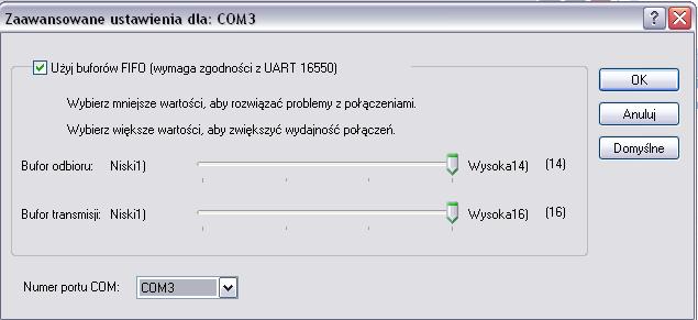 (rys. 7). Rys. 7. Zaawansowane ustawienia portu COM.