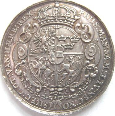 Q.HR.REX / Zdjęcie u autora ROK 1636 Moneta w zbiorach Muzeum Narodowego w Warszawie Średnica 44,5-45,5mm waga 33,06g; są też odbitki w złocie 36.1.01 VLADIS.IV.D.G.REX.POL.M.DUX. PRUS.MAS.SAM.LIV.