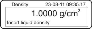 12.2 Oznaczanie gęstości (ważenie hydrostatyczne) Gęstość jest to stosunek masy [g] do objętości [cm 3 ]. Masę uzyskuje się poprzez ważenie próbki w powietrzu.