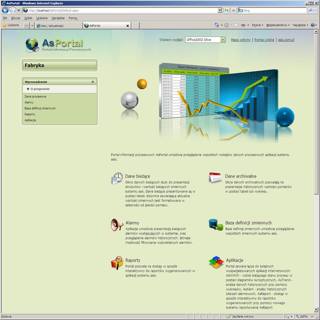 AsPortal PORTAL INFORMACJI PROCESOWYCH Nowa szata graficzna, która zmieniła wizerunek modułu AsPortal z pewnością zachęci użytkowników do korzystania z tej formy dostępu do danych procesowych.