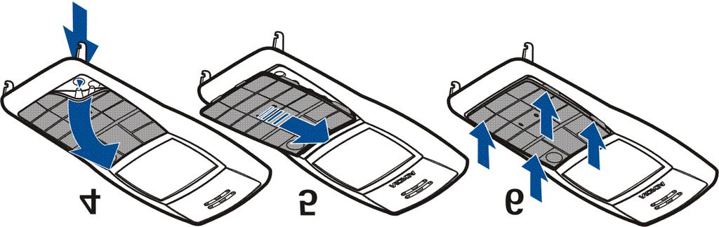 Z telefonu korzystaj i przechowuj go zawsze z za³o onymi obudowami. 1. Zdejmij tyln± obudowê telefonu i wyjmij bateriê (Patrz kroki 1 i 2 