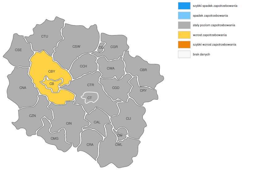 PROGNOZA NA 2018, WOJEWÓDZTWO KUJAWSKO-POMORSKIE ZMIANA ZAPOTRZEBOWANIA NA PRACOWNIKÓW W GRUPIE ZAWODÓW PRACOWNICY DS.