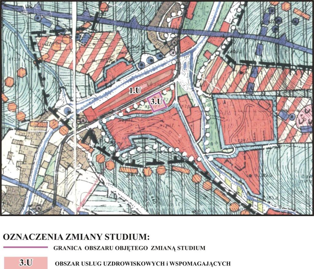 Rysunek 5. Wyrys ze Studium Uwarunkowań i Kierunków Zagospodarowania Przestrzennego gminy Rymanów.